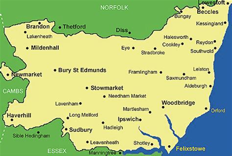 list of towns in suffolk.